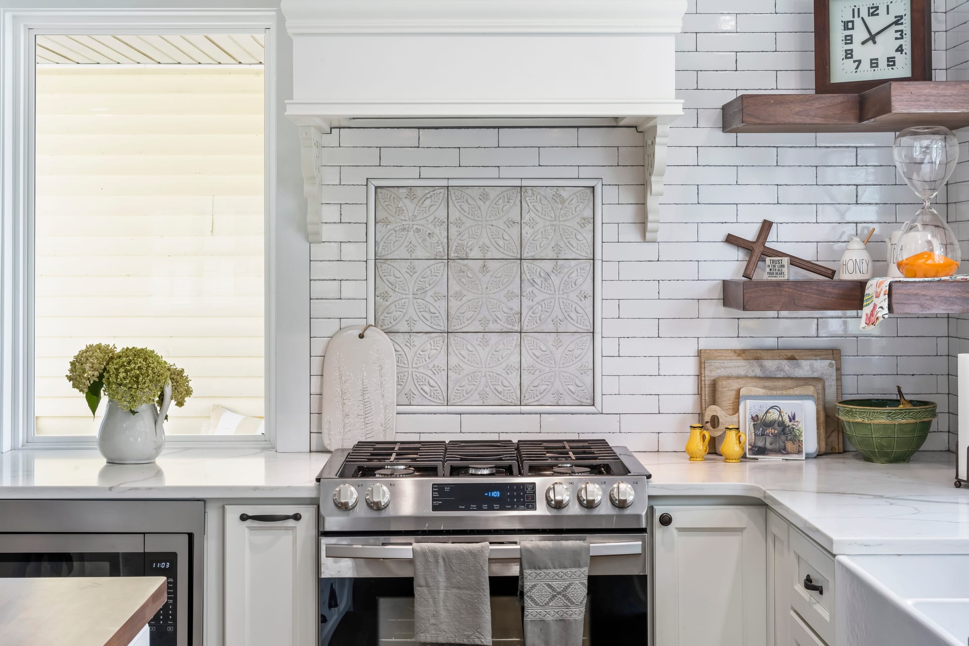 Open living to kitchen flow in remodeled Indiana home