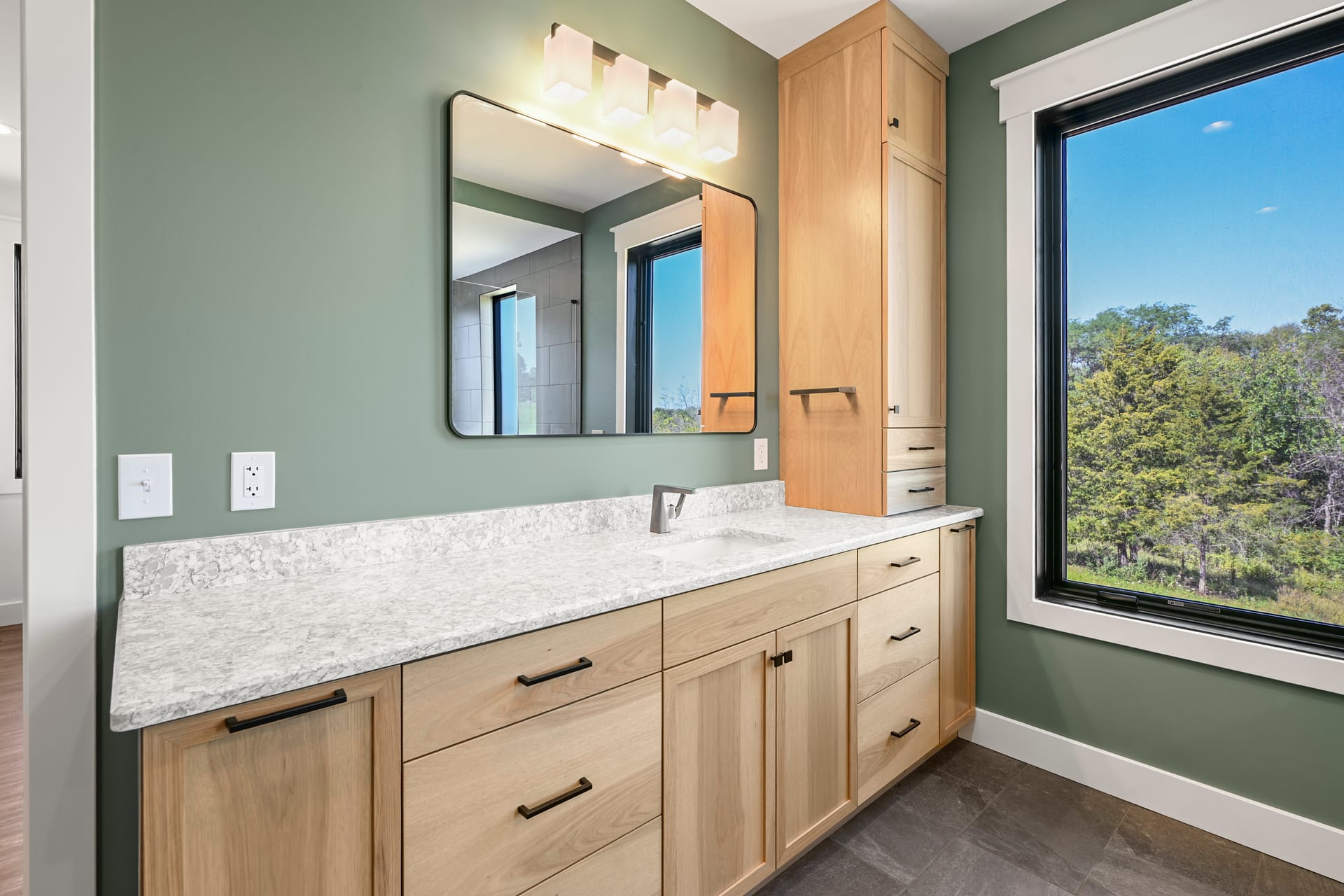Renovated guest bathroom with modern fixtures