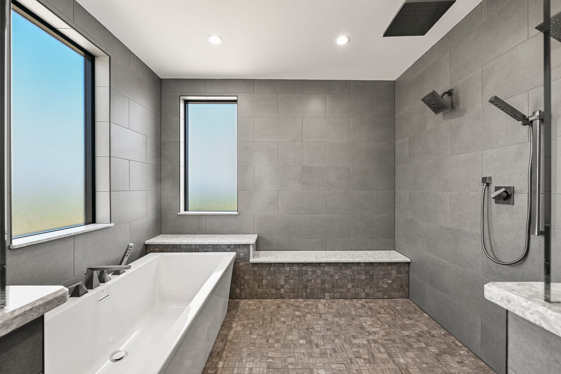 Updated powder room in Drouge residence remodel