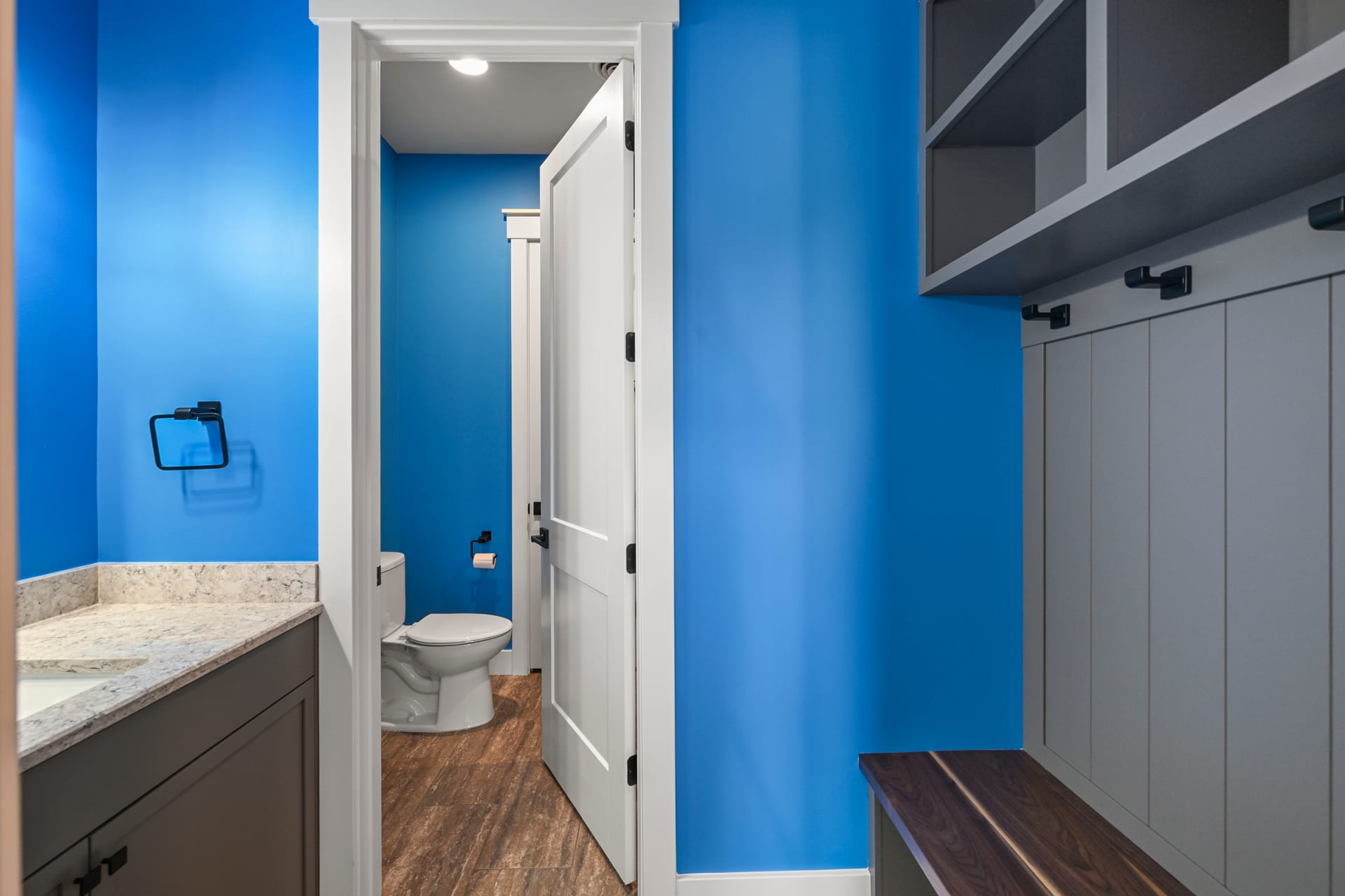 Rear exterior with updated outdoor space after renovation